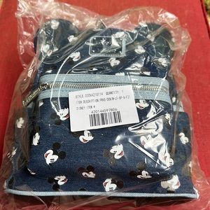 Disney parks Loungfly denim Mickey head mini backpack
